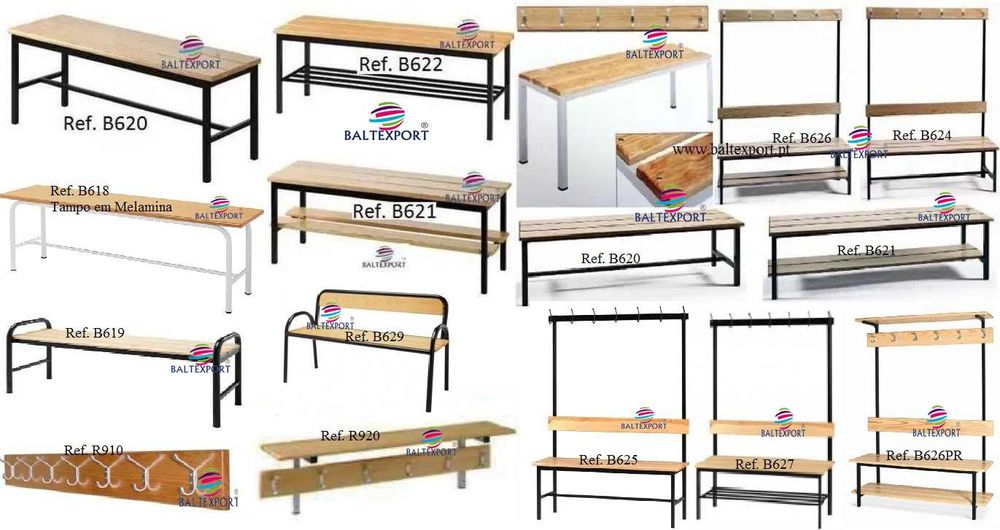 Banco Balneário Corrido Réguas Pinho Fenólico Ginasio Escola Industria