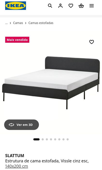 Cama casal 1,40x200 + Colchão molas ensacadas