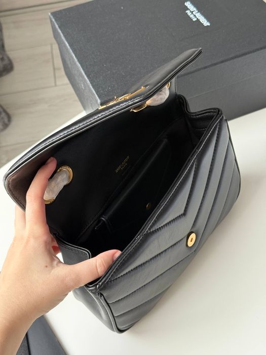 Сумка YSL Yves Saint Laurent LouLou Small Lux 1:1 шкіра | чорна