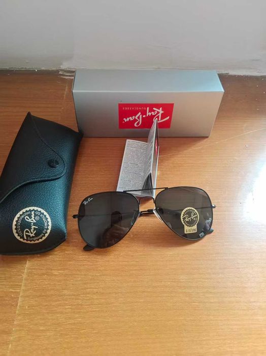 Okulary przeciwsłoneczne Ray-Ban Aviator, czarna ramka, szkła G-15