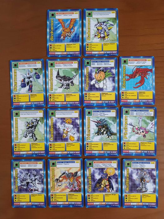 Cartas antigas Digimon da Bandai 1999