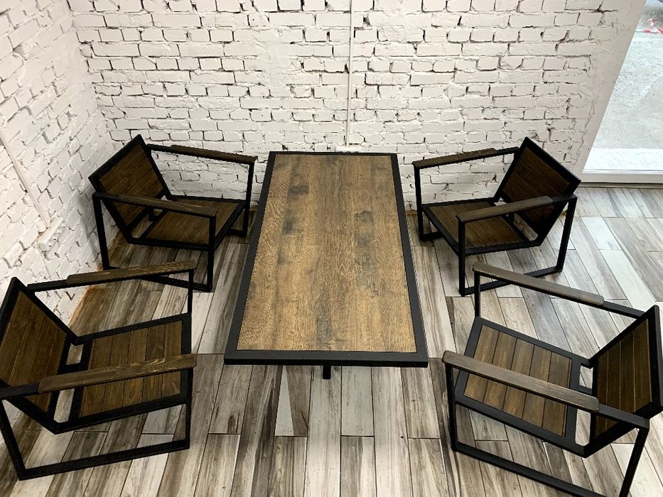 Комплект мебели стиль лофт, дизайнерская мебель loft, садовая мебель