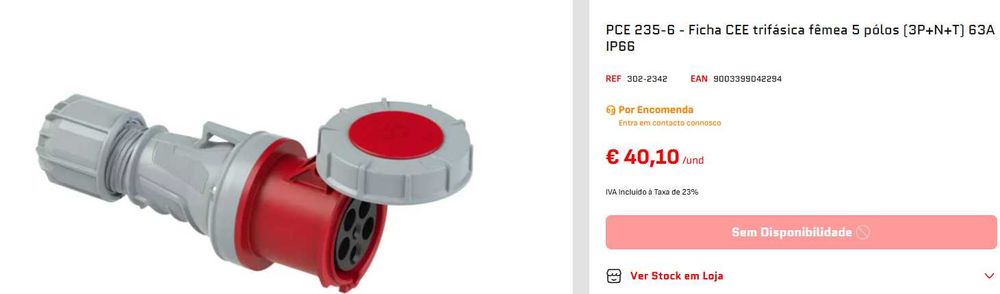 Ficha Fêmea de 63A 3PN + T