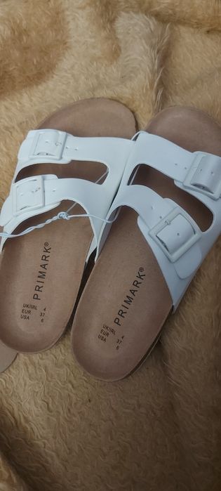 NOWE Klapki biale Primark