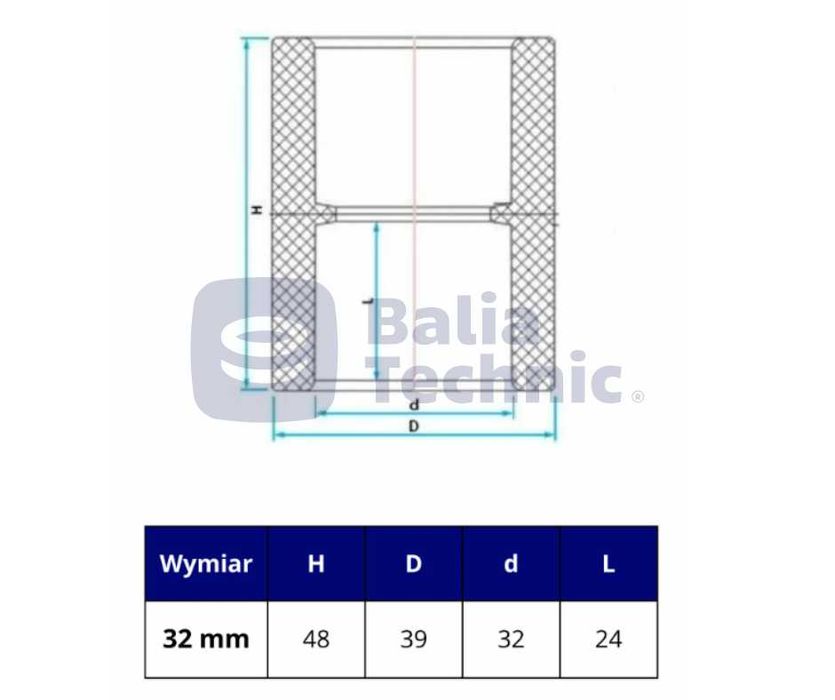 Mufa PVC 32mm do systemu masażu