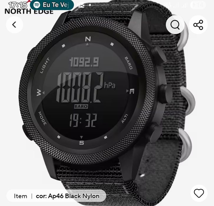 North edge apache-46 relógio digital.