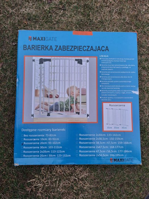 2 szt: Barierka na schody maxigate + rozszerzenie 20cm