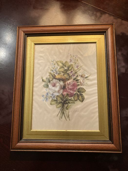 Quadro de Flores em tecido