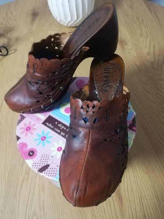 Socas madeira cabedal bianca 38