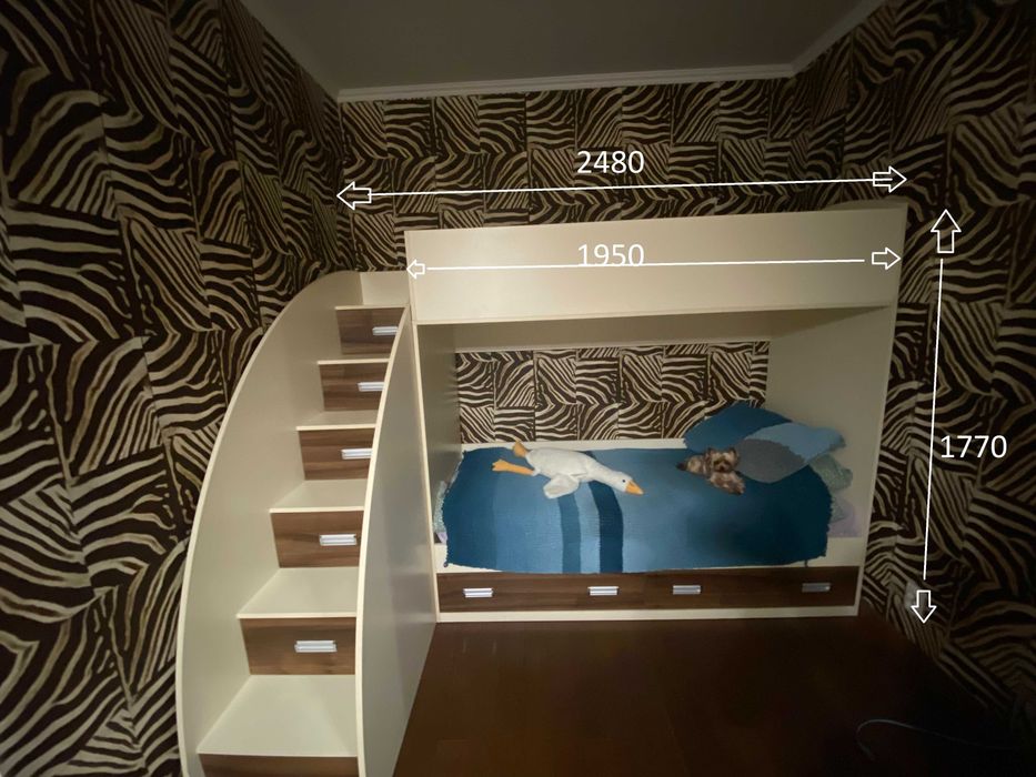 Якісне б/у ліжко з комодом і тумбою, дсп Egger, Minifix.