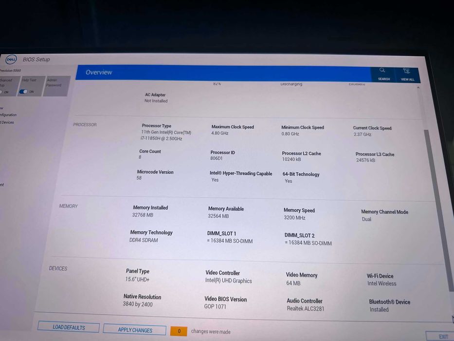 Laptop Dell Precision 5560