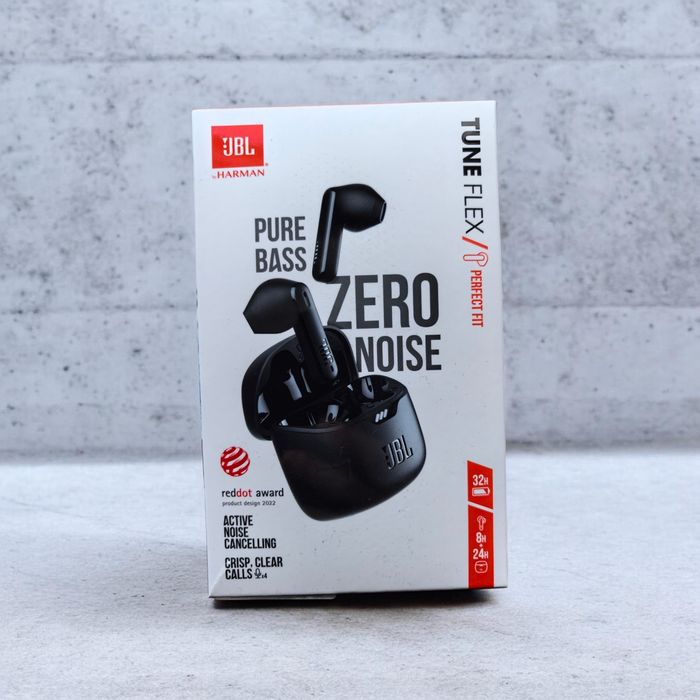 JBL Tune Flex Czarne - słuchawki z redukcją szumów | 32h baterii