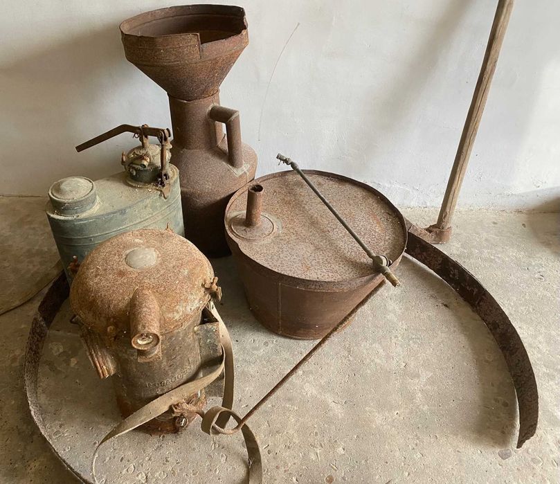 Pulverizador cobre, Celha, Crivos , Braseira - restauro - velharias