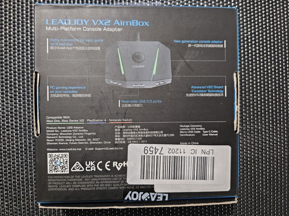 Adapter Multi-Platform Leadjoy VX2 AimBox XBOX ONE/X/S PS4 switch