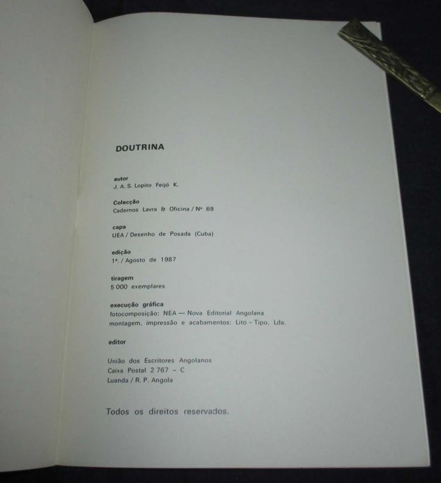 Livro Doutrina João André da Silva Lopito Feijoó