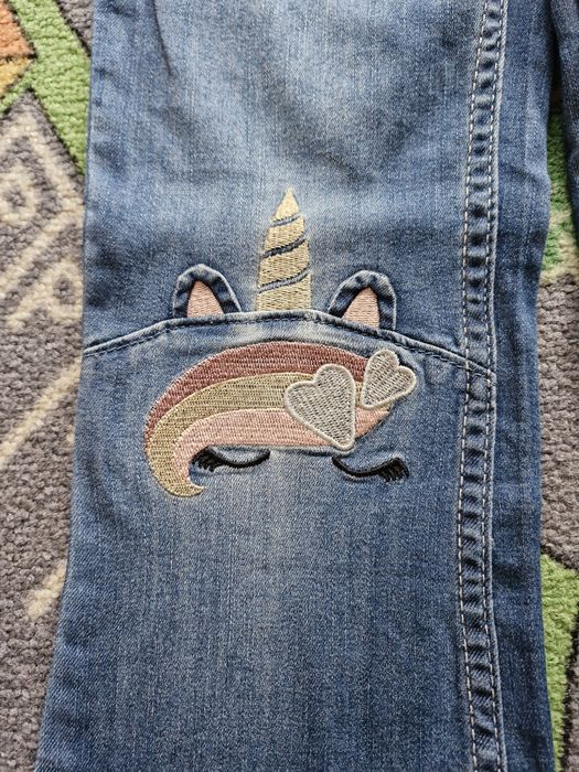 Jeansowe spodnie H&M 7-8 lat