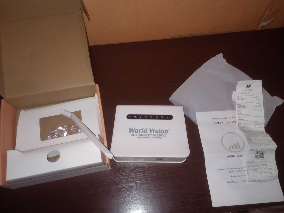 Повний 4G комплект інтернету: Роутер World Vision Micro 2 + Антена Mega MIMO