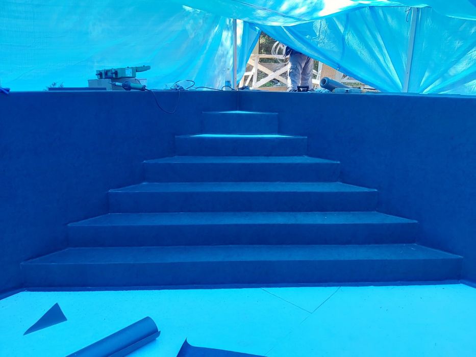 Пайка плівки. Гідроізоляція бетонної чаши басейну. ПВХ лайнер.