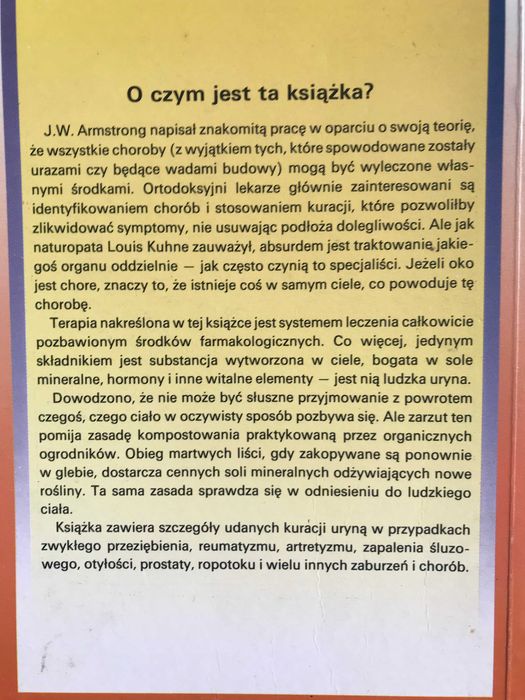 /Urynoterapia/ Woda życia Zasady urynoterapii UNIKAT