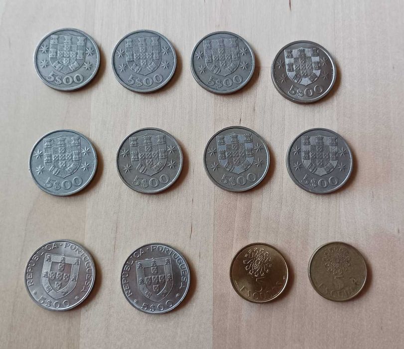 Moedas de 5$00 da Republica Portuguesa