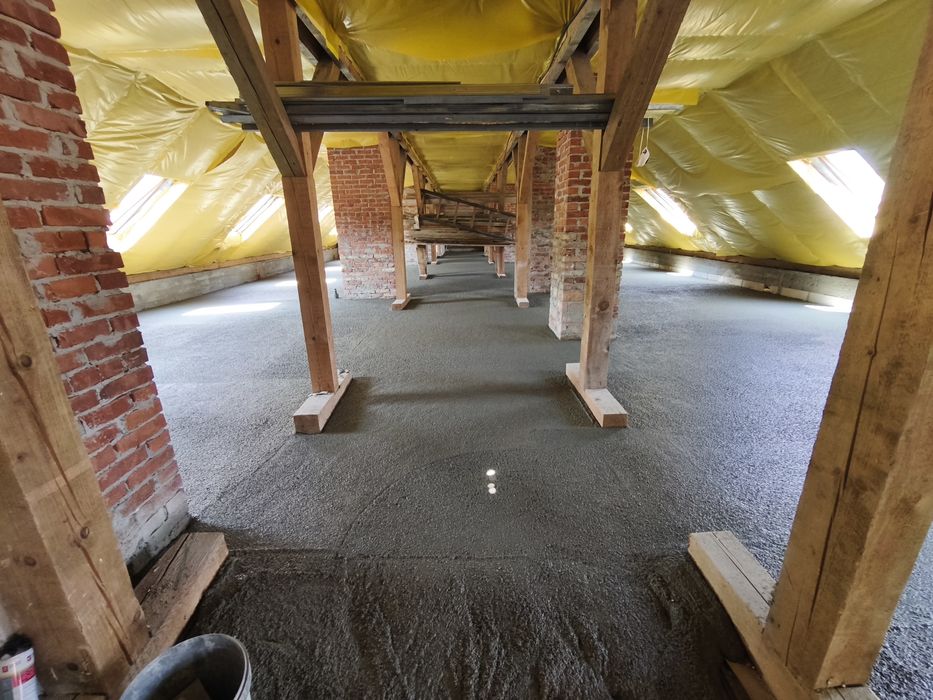 Wylewka anhydrytowa, płynny styropian, pianobeton, styrobeton, tynki