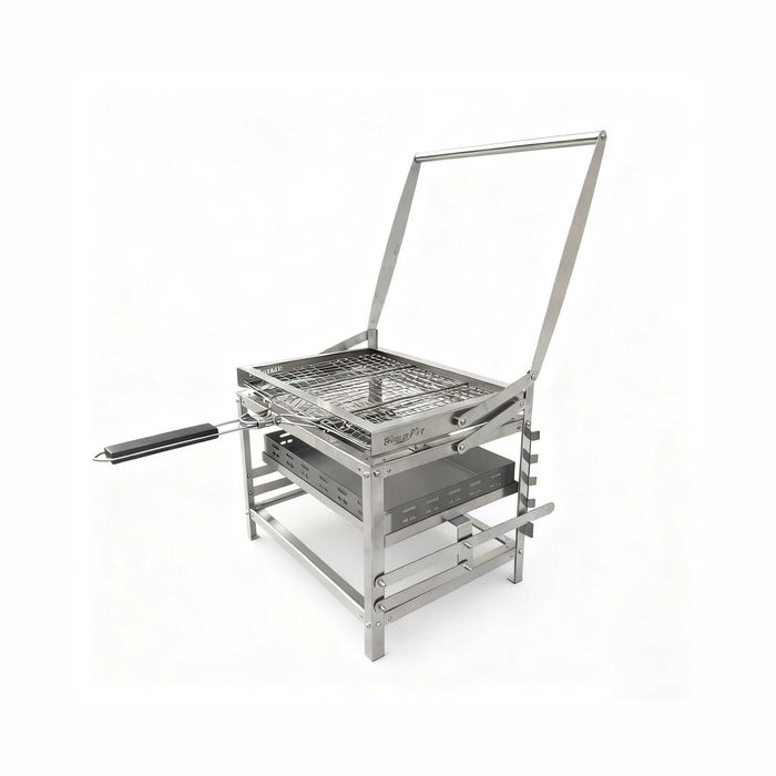 Churrasqueira Carvão Inox BlazeFor F1 - Flip 180° - Dobrável - NOVA