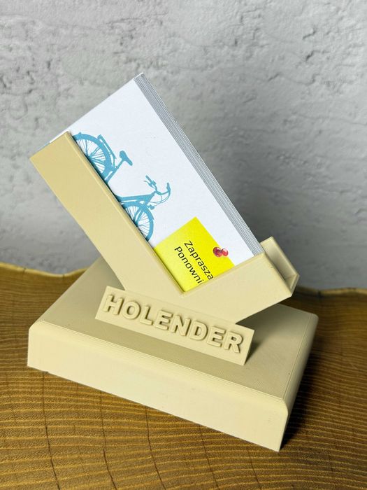 Elegancki stojak na wizytówki, wizytownik z personalizowanym napisem