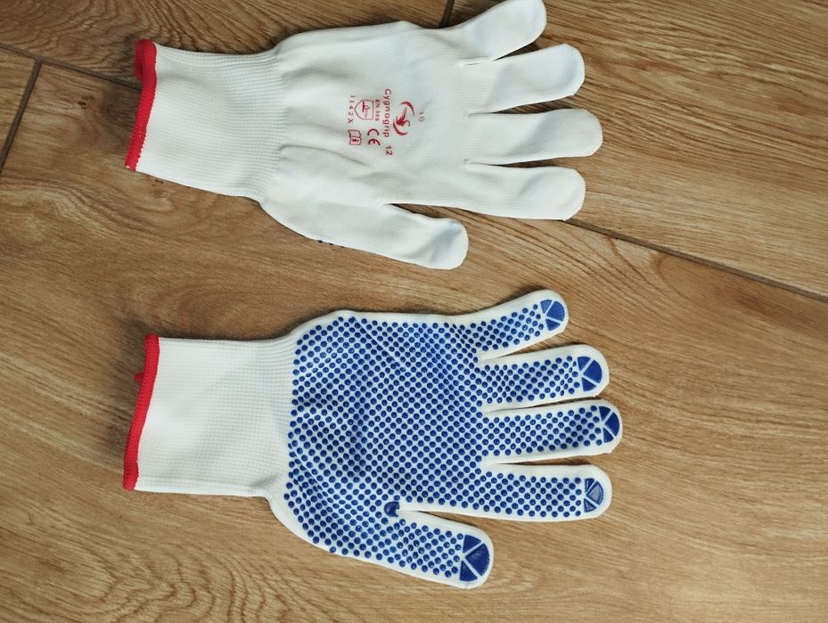 Rękawiczki robocze 100 par, magazynowe, BHP, nakrapiane jednostronnie