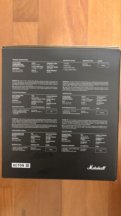 Marshall Acton III - Bluetooth Preta - Nova/Selada