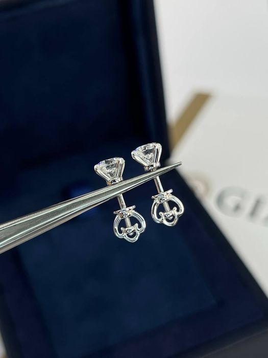 Сережки з діамантами 2.0ct  Біле золото 750 проба Діаманти: