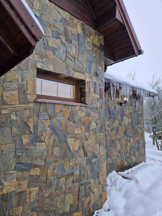 Łupek szarogłazowy na elewację ścianę elewacyjny gr 1-3 cm kamienie