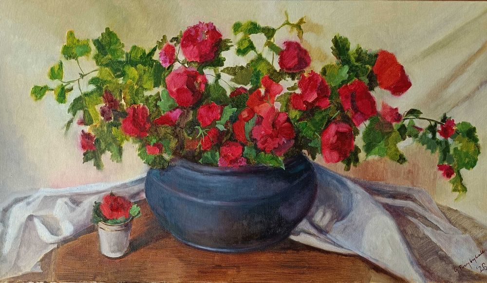 Obraz olejny "Paul's Scarlet" - 40 z 70 cm