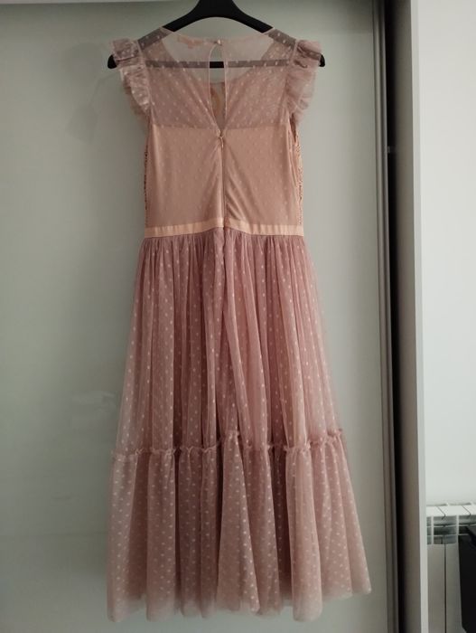 Sukienka w kropki tiulowa / Sukienka MIDI z koronki