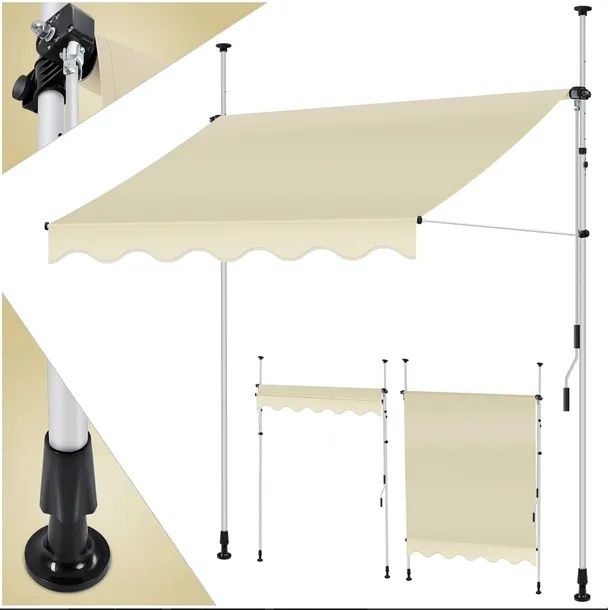 Markiza 180 x 350 cm tkanina beżowa Kesser
