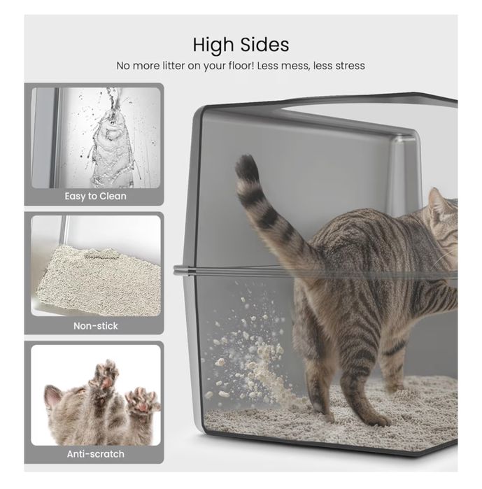 Kuweta dla kota ze stali nierdzewnej XL