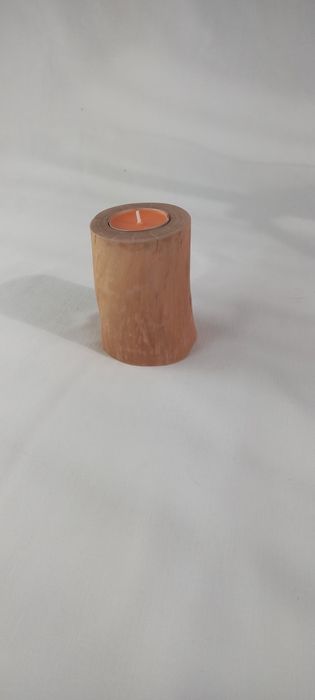 Świecznik loft handmade drewniany