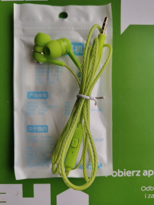 Sportowe słuchawki przewodowe.Miękki silikon.Wzmacniany przewód. Nowe.