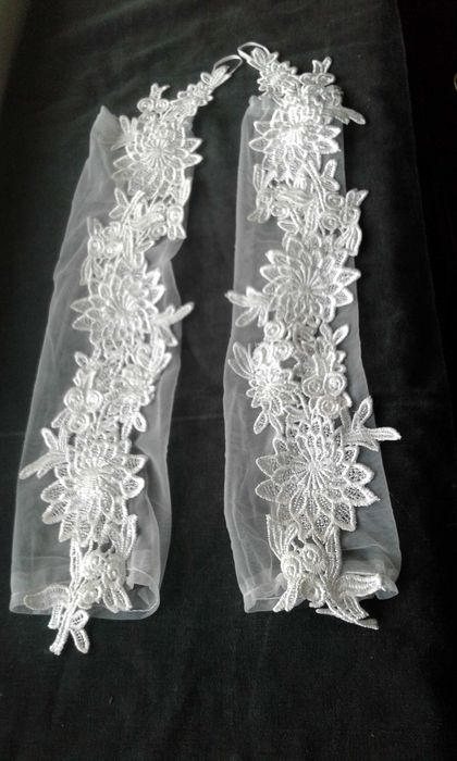 Свадебные кружевные митенки-перчатки на один палец, новые