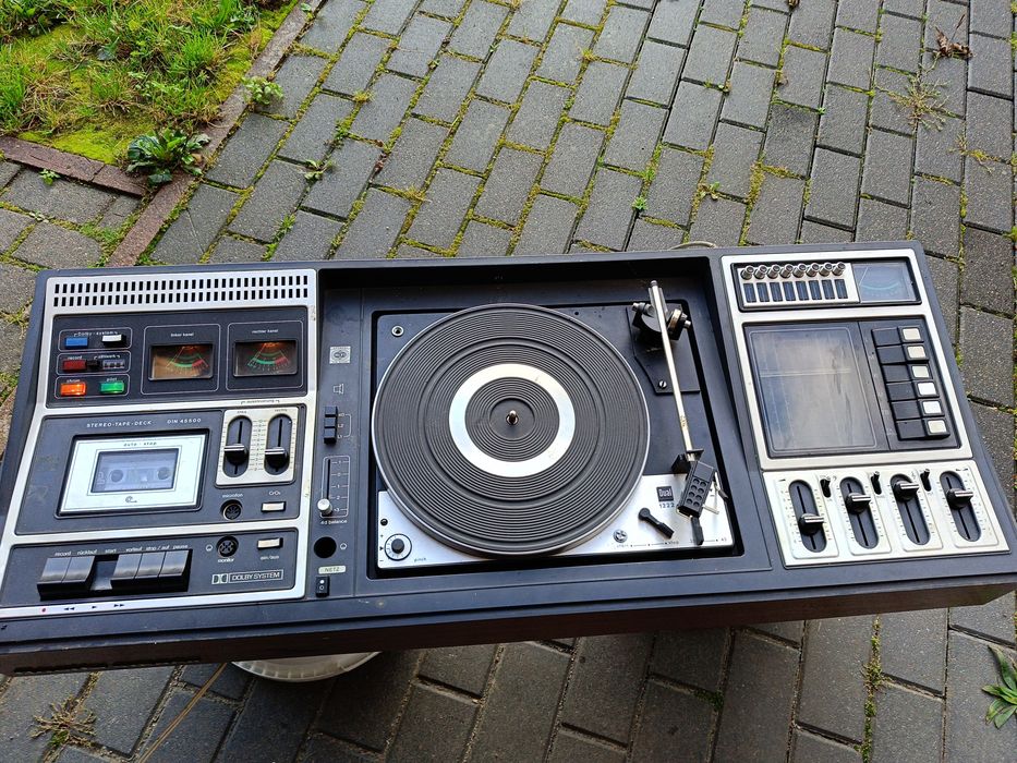 konsola muzyczna DJ, gramofon + magnetofon + mikser