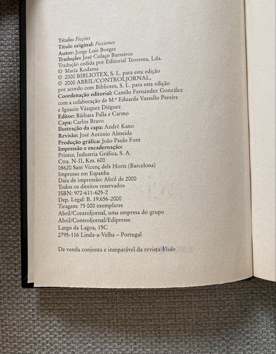 Livro "Ficções", de Jorge Luis Borges