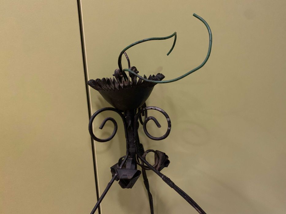 Żyrandol sufitowy lampa retro metaloplastyka PRL