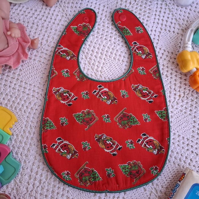 Śliniaczek dwustronny świąteczny handmade. Bawełna 100%. Nr. M-13