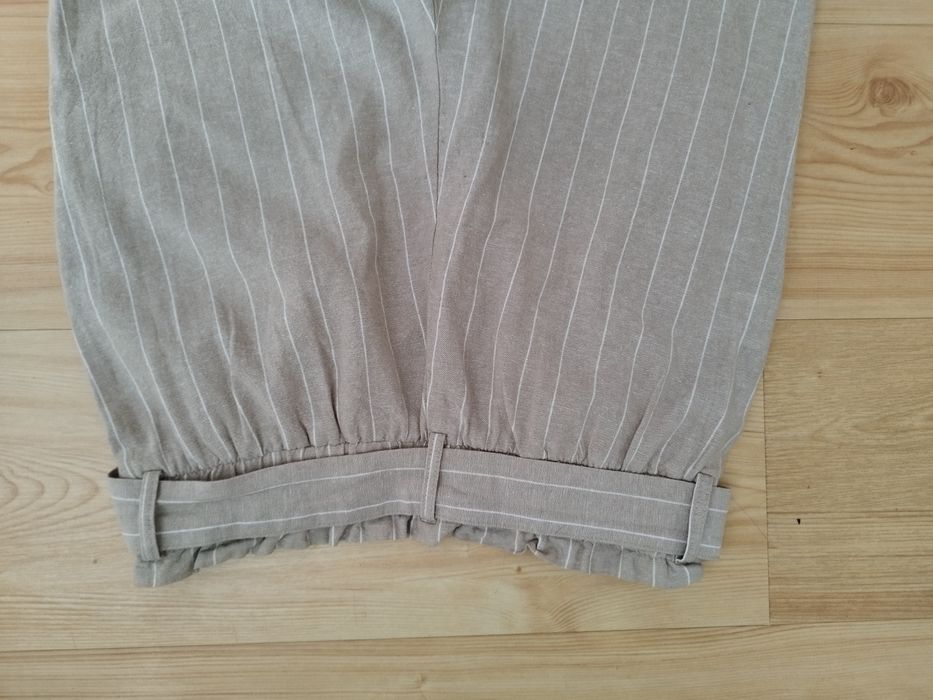 Spodnie premium z lnem paseczki XS-S