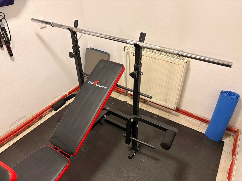 Ławka treningowa + gryf prosty