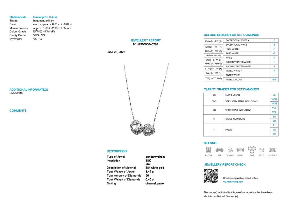 Naszyjnik z diamentami naturalnymi Infinity 0.40 CT