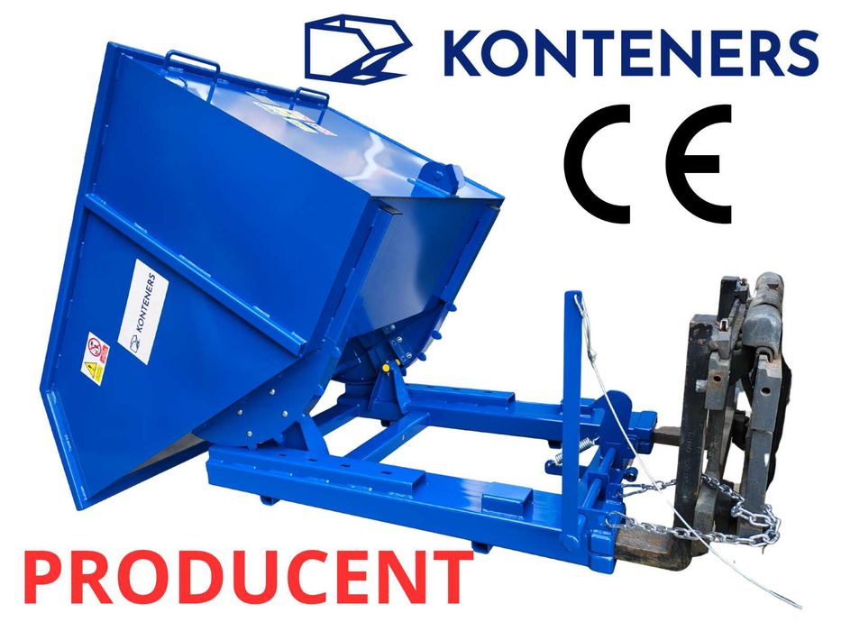 Kontener metalowy, koleba samowyładowcza na odpady, złom, drewno 1m3