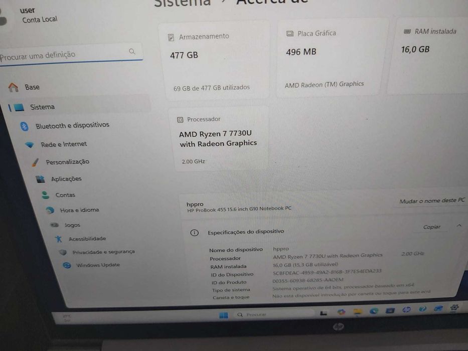Portátil HP PROBOOK 455 G10 Ryzen 7 (817Z5EA)