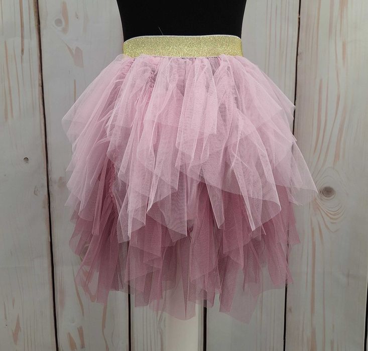 Spódniczka tiulowa tutu dla dziewczynki różowa asymetryczna
