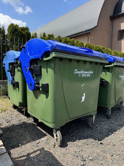 Пластиковий контейнер для сміття 1100л. Євроконтейнер для сміття 1.1м3