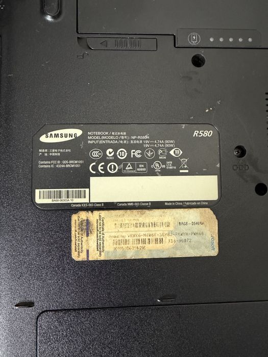 Laptop Samsung R580 (Uszkodzony)